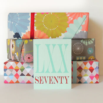 Mini Roman Numerals Seventy Card, 3 of 5