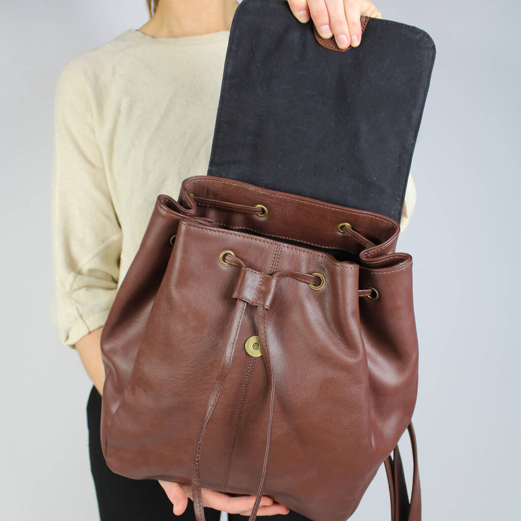 'Jenny' Water Resistant Leather Women's Backpack Bag By Vintage Child ...