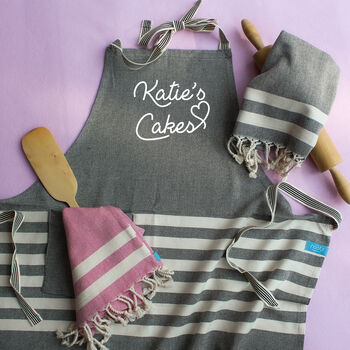 Personalised Cotton Apron And Tea Towel, Christmas Gift, 3 of 12