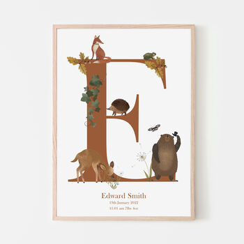 Personalised Woodland Birth Print, 6 of 6