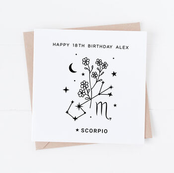 Personalised Scorpio Zodiac Star Sign Card, 2 of 3