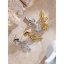 Monaco D’or Gold Pearl Roses Bow Flower Drop Gift Earrings, thumbnail 4 of 4