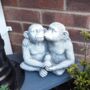 Garden Ornament Kissing Monkey Resin Chimp Stone Effect, thumbnail 9 of 12