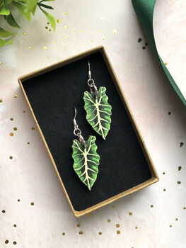 Plant Leaf Silver Plated Earrings Letterbox Gift Set, 3 of 12