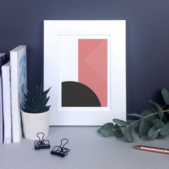 Modern Pink And Grey Geometric Print, 7 of 7