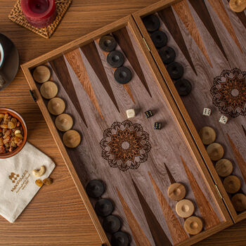 Manopoulos Mandala Art 19'x10' Premium Backgammon Set, 9 of 12