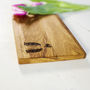 Two Penguins Personalised Oak Cutting Board, thumbnail 3 of 6