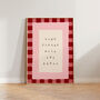 Don't Forget Milk And Bread Checkered Kitchen Wall Print, thumbnail 4 of 9