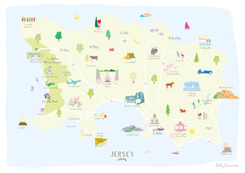 Map Of Jersey, Channel Islands Art Print, 3 of 3
