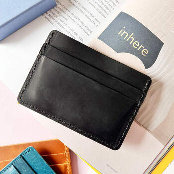Genuine Leather Card Holder Five Slots Slim Design, 5 of 12