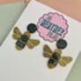Bumble Bee Glitter Resin Earrings, thumbnail 3 of 4