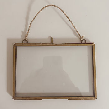 Set Of Two Hanging Brass Photo Frames 6x4inches, 6 of 6