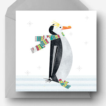 Pack Of Five Winter Penguin Christmas Charity Cards, 4 of 6
