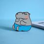 Hippo Enamel Pin | Cute Pin Badges, thumbnail 3 of 7