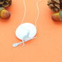 Cat On Broomstick Charm Necklace, thumbnail 1 of 2