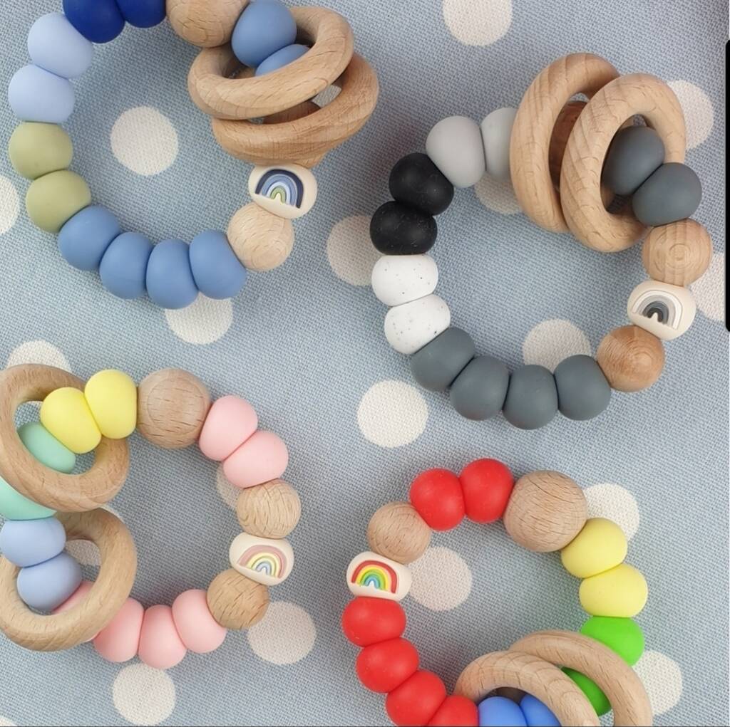 Rainbow Teething Toy By Pops And Dudes | notonthehighstreet.com