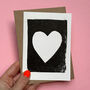 Black Heart Risograph Card, thumbnail 1 of 3