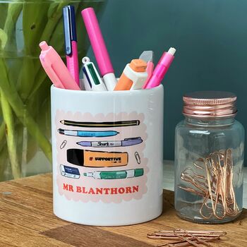 Teacher Iconic Stationary Pen Pot With Positive Words, 5 of 7
