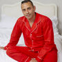 Men's Personalised Red Christmas Cotton Pyjamas, thumbnail 4 of 7