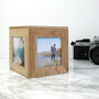 Dad's Personalised Oak Photo Cube Keepsake Box, thumbnail 5 of 5