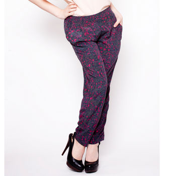 Viola Relaxed Fit Silk Trousers, 3 of 4