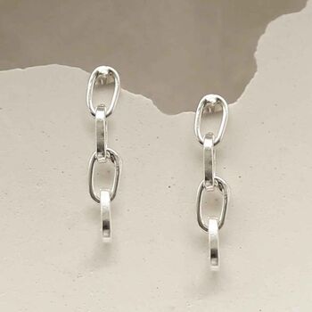 Sterling Silver Simple Chain Earrings, 7 of 9