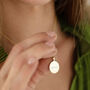 Personalised 9ct Gold Necklace With Oval Fingerprint, thumbnail 2 of 5