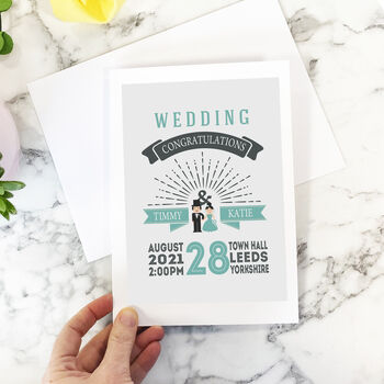 Personalised Wedding Day Card With Wedding Details, 4 of 4
