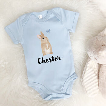 Illustrated Bunny Personalised Babygrow, 2 of 12