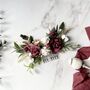 Burgundy And White Floral Hair Comb, thumbnail 1 of 4