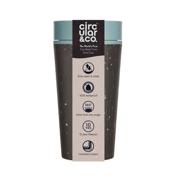 Leak Proof Reusable Cup 12oz Black And Faraway Blue, 6 of 6