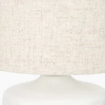 White Small Floral Ceramic Table Lamp, 7 of 9