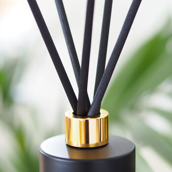 Personalised Matt Black Diffuser Bottle And Reed Set, 5 of 6