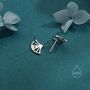 Art Deco Fan Stud Earrings In Sterling Silver, thumbnail 4 of 12