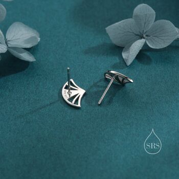 Art Deco Fan Stud Earrings In Sterling Silver, 4 of 12