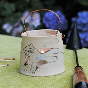 Personalised Ceramic Cat Tealight Holder, 3 of 7