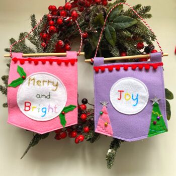 Purple Joy Christmas Banner/Pendant, 10 of 10