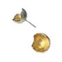 Organic Round Sterling Silver Studs Gold Plated, thumbnail 2 of 5