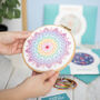 Rainbow Mandala Embroidery Kit, Colourful Diy Hoop Art For Beginners, thumbnail 2 of 6