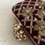 Maroon Velvet Handcrafted Rectangular Clutch Bag, thumbnail 10 of 10
