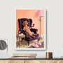 Your Own Dog Sipping Red Wine Wall Art Print, thumbnail 2 of 4