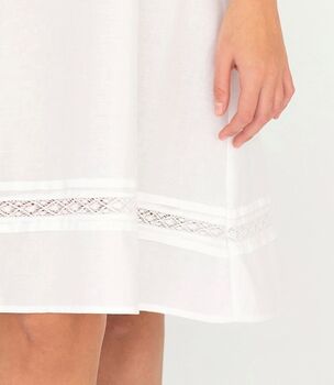 White Cotton Shortsleeve Nightdress Dot And Lace, 4 of 4
