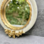 16cm Cream And Gold Decorative Wall Mirror – Floral Motif, thumbnail 6 of 12