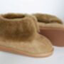 Genuine Sheepskin Slippers With Zipper Camel, thumbnail 8 of 9