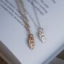 Handmade Silver And Gold Falling Petal Charm Necklace, thumbnail 4 of 8