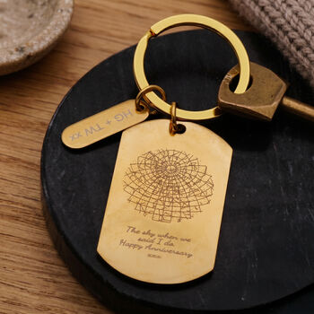 Star Map Memorable Date Dog Tag Keyring, 2 of 9
