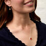 Barcelona Silver July Birthstone Necklace Carnelian, thumbnail 2 of 4