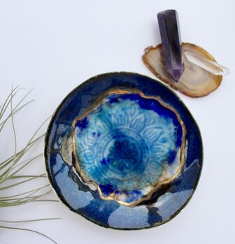 Gold Lustre And Recycled Glass Decorative Bowl, 3 of 10