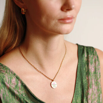 Sweet Pea Pink Enamelled Pendant Necklace, 6 of 10