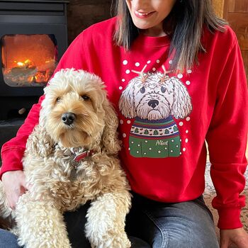 Personalised Dog Lover Christmas Jumper, 3 of 12